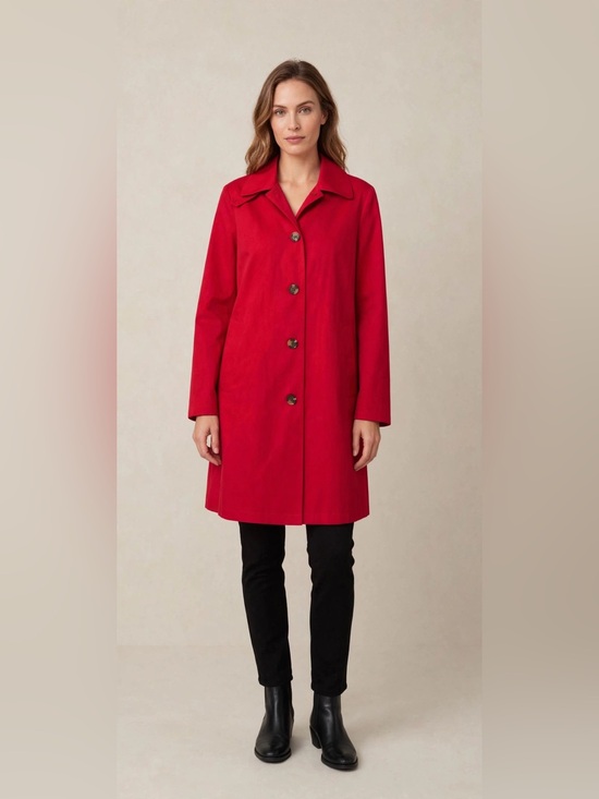 Ralph Lauren Jackets & Blazers - Ralph Lauren Bold Red Button-Front Trench Coat - Water Resistant